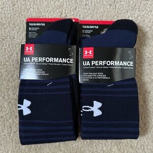 NWT Kids Youth Midnight Navy Blue Under Armour Soccer Socks